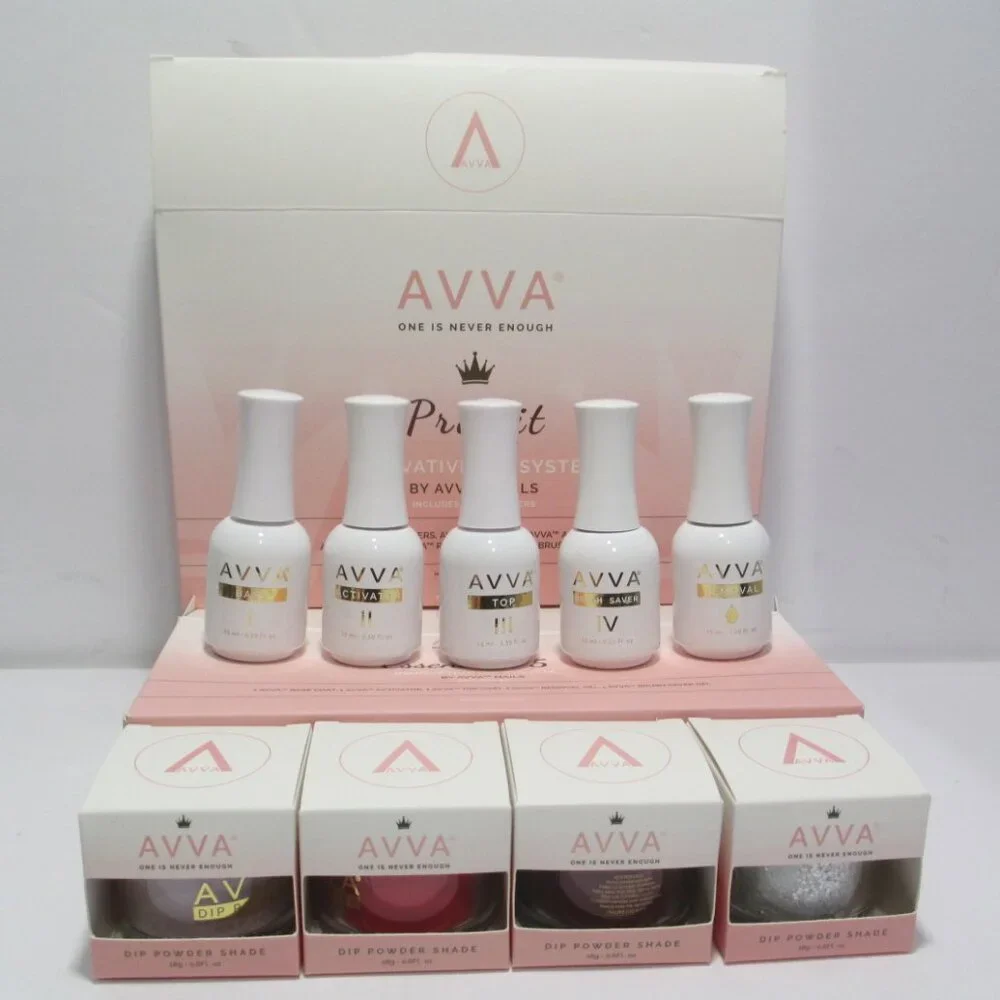 NEW Avva Dip Powder Pro Kit for Nails Innovative System Includes 4 Dip Powders